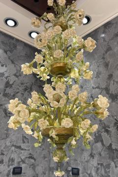Magnificent Murano Glass Floral Chandelier 1980s - 4701375