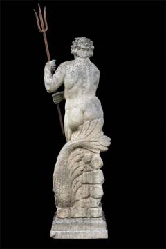 Magnificent North Italian 19th Century Stone Sculpture Figure of God Neptune - 632593