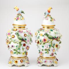 Magnificent Pair of Napoleon III Period Porcelain Covered Vases 19th Century - 3886195