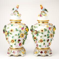 Magnificent Pair of Napoleon III Period Porcelain Covered Vases 19th Century - 3886196