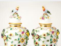 Magnificent Pair of Napoleon III Period Porcelain Covered Vases 19th Century - 3886200