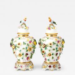 Magnificent Pair of Napoleon III Period Porcelain Covered Vases 19th Century - 3890630