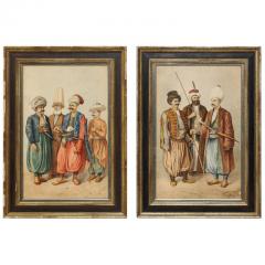 Magnificent Pair of Turkish Ottoman Watercolors of Sultans by Hossein - 709571