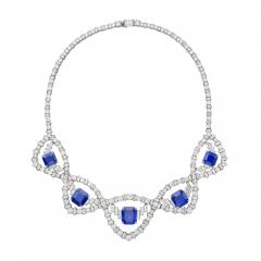Magnificent Sapphire And Diamond Necklace Cartier Model 1950 21st Century - 4791901