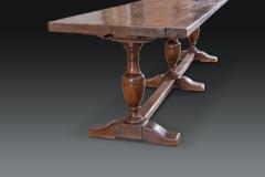 Magnificent Walnut Trestle Table Italian or Possibly English - 2484267