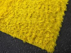 Magnificent XL Room Size Canary Yellow Shag Pile Rug Circa 60s - 3397033