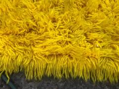 Magnificent XL Room Size Canary Yellow Shag Pile Rug Circa 60s - 3397104