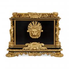 Magnificent and large ormolu and hardstone mounted ebonised wood casket - 2876701
