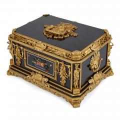 Magnificent and large ormolu and hardstone mounted ebonised wood casket - 2876703