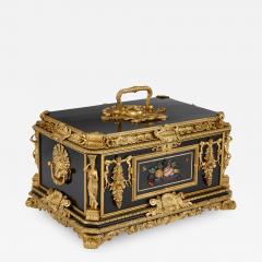 Magnificent and large ormolu and hardstone mounted ebonised wood casket - 2878950