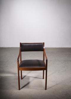 Mahogany Armchair with Black Horsehair Upholstery Denmark 1950s - 2595285