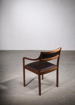 Mahogany Armchair with Black Horsehair Upholstery Denmark 1950s - 2595287