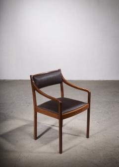 Mahogany Armchair with Black Horsehair Upholstery Denmark 1950s - 2595288