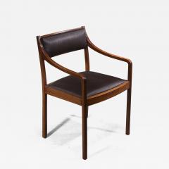 Mahogany Armchair with Black Horsehair Upholstery Denmark 1950s - 2596317