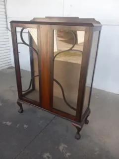 Mahogany Ball and Claw Curio Cabinet - 3927442