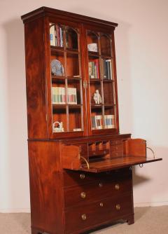 Mahogany Bookcase With Secretary Circa 1820 - 3915453