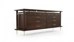 Mahogany Brass Accented Sideboard Italy 1950s - 1265192