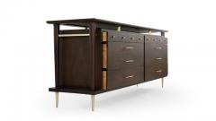 Mahogany Brass Accented Sideboard Italy 1950s - 1265193