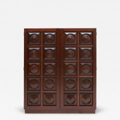 Mahogany Brutalist Bar Cabinet - 445905