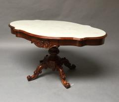 Mahogany Center Table With Marble Top - 958904