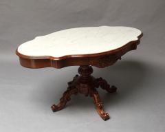 Mahogany Center Table With Marble Top - 958912
