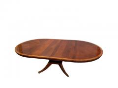 Mahogany Cross banded single pedestal extension dining table with two leaves - 2895251