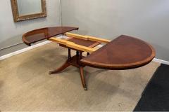 Mahogany Cross banded single pedestal extension dining table with two leaves - 2895261