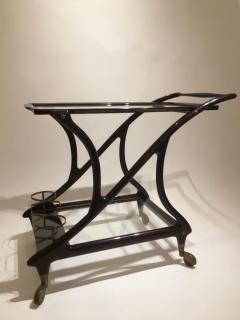 Mahogany Drinks Trolley Bar Cart in the Manner of Ico Parisi Italy circa 1950 - 1401458