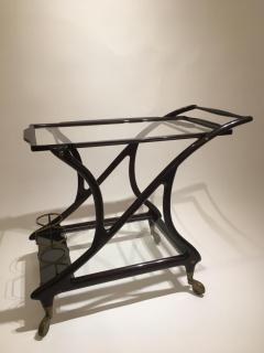 Mahogany Drinks Trolley Bar Cart in the Manner of Ico Parisi Italy circa 1950 - 1401459