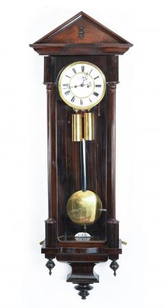 Mahogany Frame Vienna Regulator Wall Clock - 944389