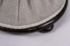 Mahogany Framed English Stool in Linen - 1788832