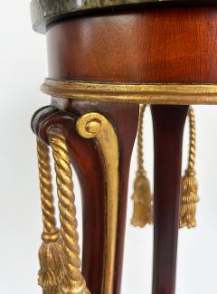 Mahogany Giltwood Pedestals with Carved Tassels Tesselated Stone Tops a Pair - 4571973