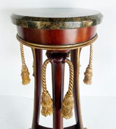 Mahogany Giltwood Pedestals with Carved Tassels Tesselated Stone Tops a Pair - 4571976