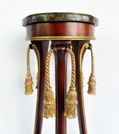 Mahogany Giltwood Pedestals with Carved Tassels Tesselated Stone Tops a Pair - 4571989