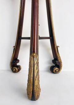 Mahogany Giltwood Pedestals with Carved Tassels Tesselated Stone Tops a Pair - 4571997