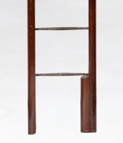 Mahogany Library Pole Ladder with Steel Rungs - 2803559