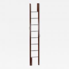 Mahogany Library Pole Ladder with Steel Rungs - 2813285