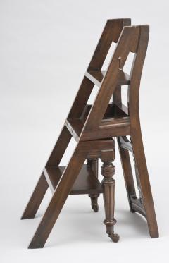 Mahogany Metamorphic Chair and Library Steps Circa 1870 - 121118