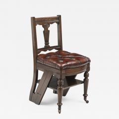 Mahogany Metamorphic Chair and Library Steps Circa 1870 - 122313