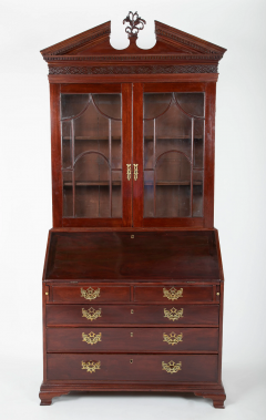 Mahogany Pediment Top Two Part Secretary - 2679647