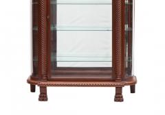 Mahogany Wood Beveled Glass Mirrored Back Cabinet Vitrine By R J Horner - 3329111