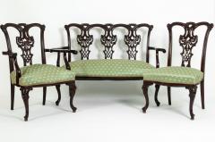 Mahogany Wood Frame Chippendale Style Three Piece Salon Suite - 1131624