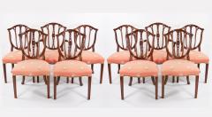 Mahogany Wood Frame Upholstered Hepplewhite Style Ten Dining Chair Set - 3304000