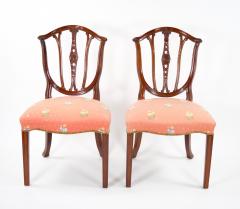 Mahogany Wood Frame Upholstered Hepplewhite Style Ten Dining Chair Set - 3304008