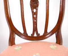 Mahogany Wood Frame Upholstered Hepplewhite Style Ten Dining Chair Set - 3304011
