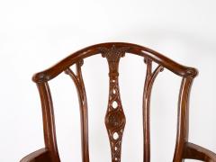 Mahogany Wood Frame Upholstered Hepplewhite Style Ten Dining Chair Set - 3304016