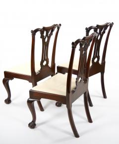 Mahogany Wood Framed 8 Chippendale Style Dining Chairs - 3301167