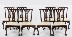 Mahogany Wood Framed 8 Chippendale Style Dining Chairs - 3301187