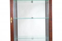 Mahogany Wood Framed Mirrored Back Display Vitrine Cabinet Three Glass Shelves - 3334564