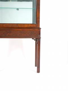Mahogany Wood Framed Mirrored Back Display Vitrine Cabinet Three Glass Shelves - 3334566